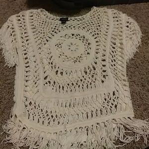 White crochet blouse